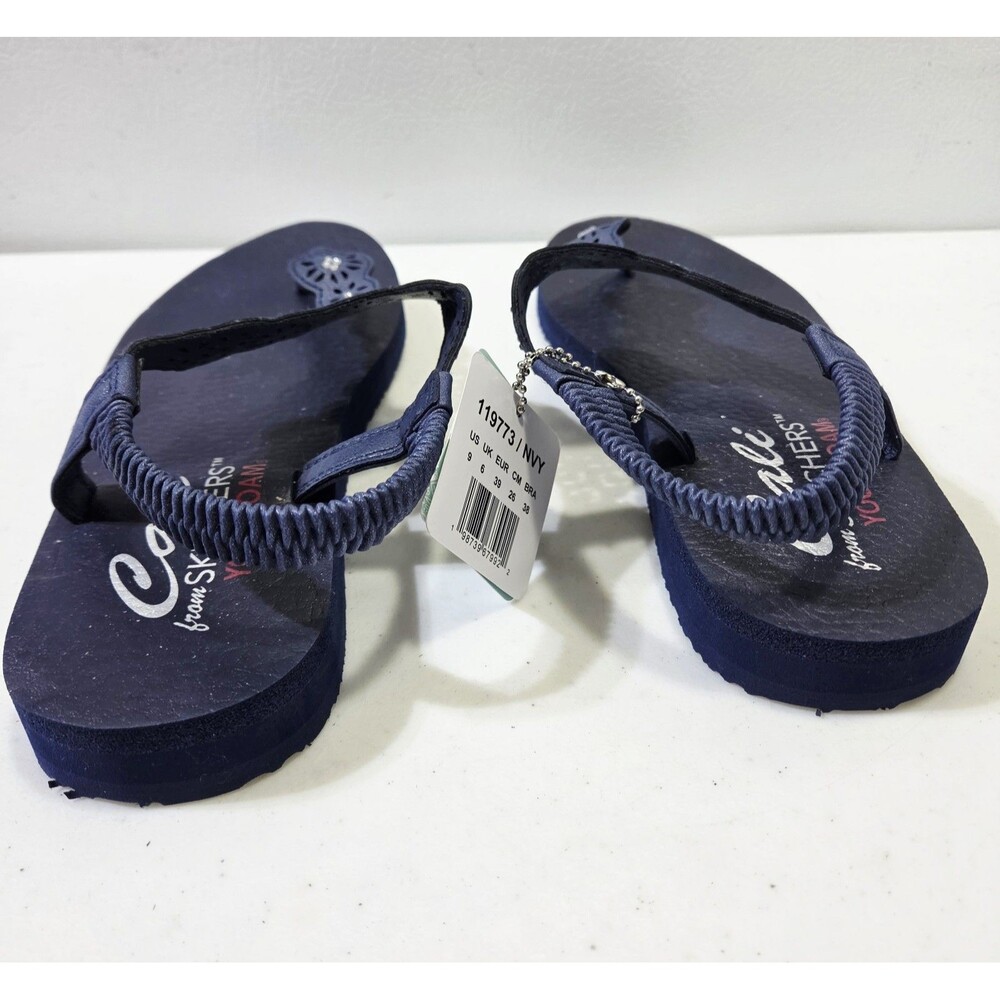 Skechers Women’s Sandals 9 Navy Cali Yoga Foam NEW - Picture 5 of 7